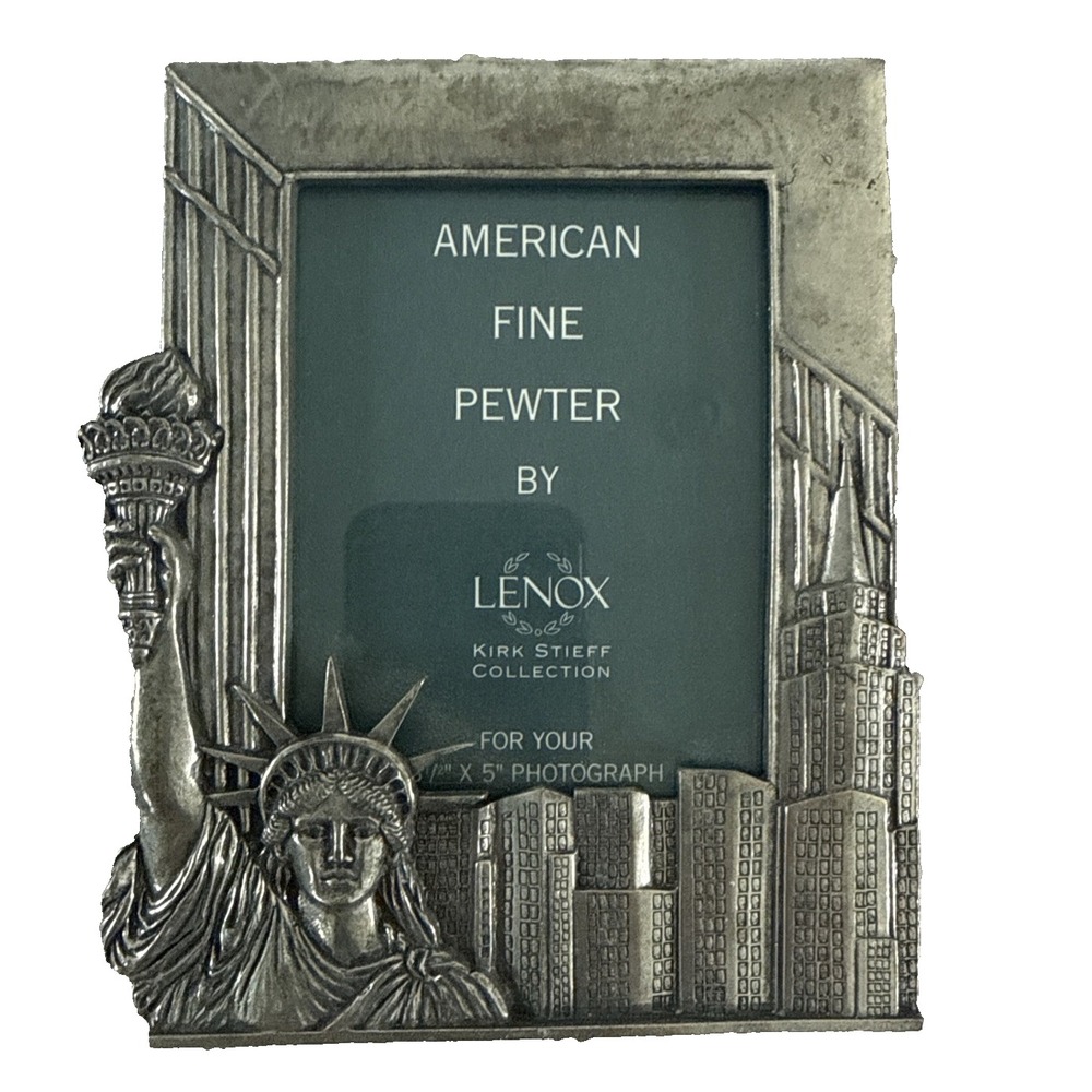 Vintage Lenox Kirk Stieff Pewter Statue‎ Of Liberty New York Picture Frame NEW
